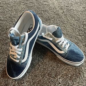 Vans - acid wash denim Old Skool women’s size 7.